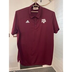 Adidas Texas A&M Aggies Mens Maroon Short Sleeve Performance Polo Shirt 3XL